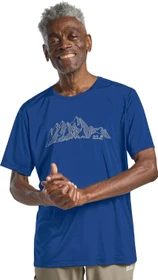 Jack Wolfskin Peak Graphic Funktionsshirt kurzarm new mountain blue orchid (Herren)