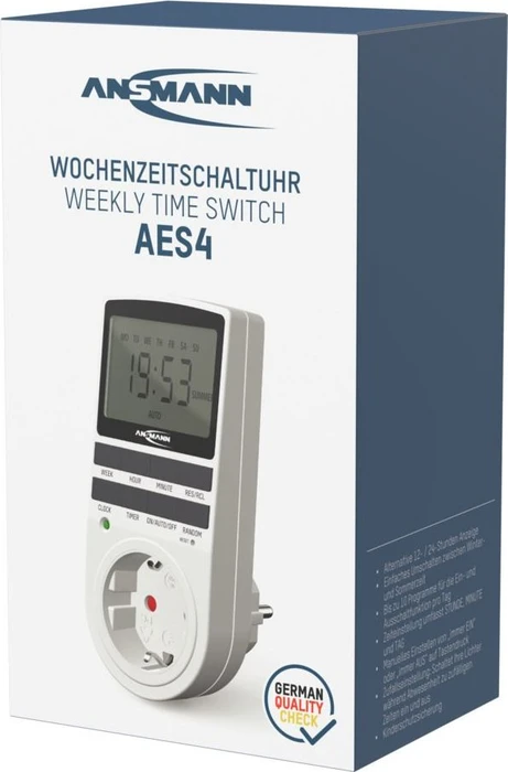 Ansmann AES4 digitale Wochenzeitschaltuhr, IP20, weiß