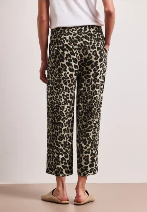 Street One Gemusterte Wide Leg Hose schwarz (Damen)