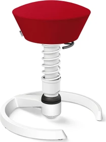 Aeris Swopper New Edition Bürohocker mit Gleitern, Feder Standard, Gestell Alu weiß, Bezug Wollmischung Select rot
