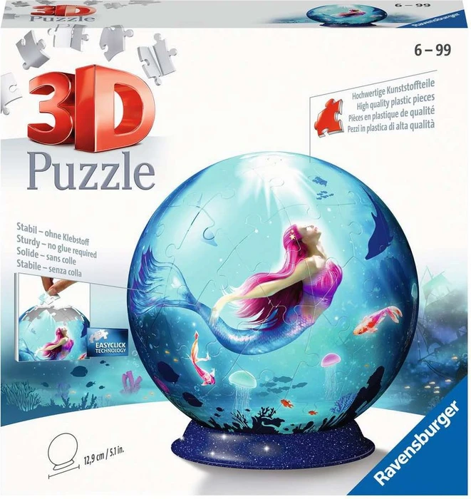 Ravensburger Puzzle 3D Puzzle-Ball Bezaubernde Meerjungfrauen