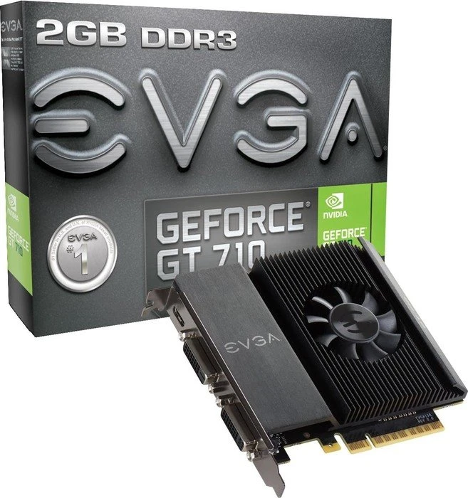 EVGA GeForce GT 710, 2GB DDR3, 2x DVI, Mini HDMI