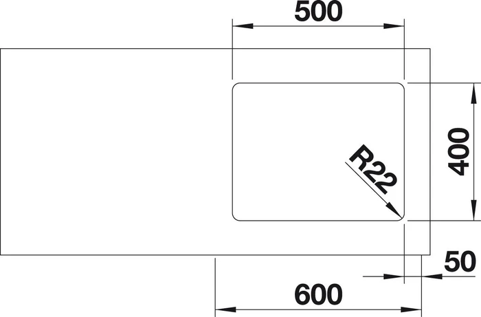 Blanco Andano 500-U InFino Unterbau Becken mittig edelstahl