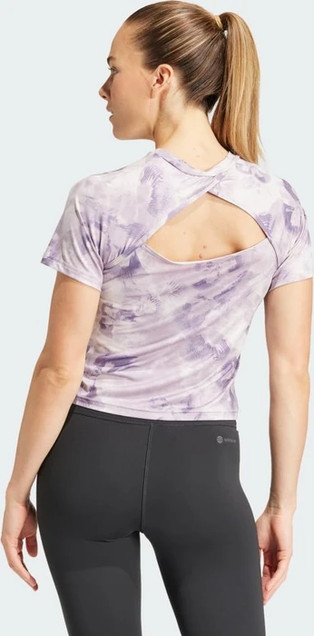 adidas Train Essentials AOP Flower Tie-Dye Funktionsshirt kurzarm putty mauve/preloved fig (Damen)
