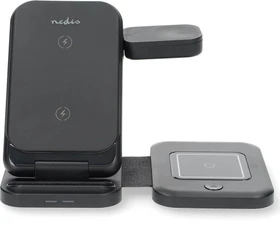 Nedis drahtloses Ladegerät 3in1 15W inkl. Kabel schwarz
