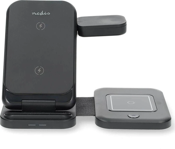 Nedis drahtloses Ladegerät 3in1 15W inkl. Kabel schwarz