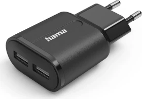 Hama Ladegerät 2x USB-A 12W schwarz