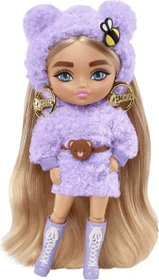 Mattel Barbie - Extra Minis Puppe mit flauschiger lila Kleidung