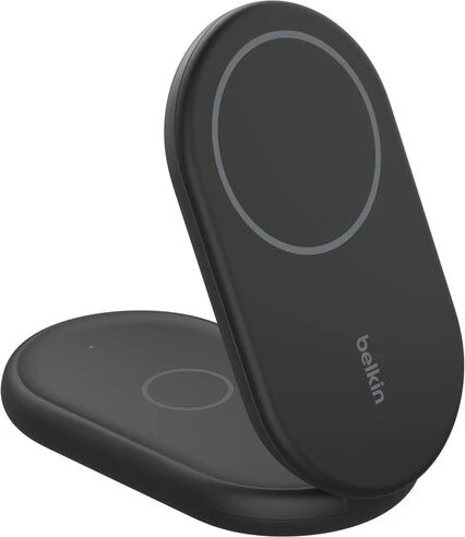 Belkin BoostCharge Magnetische, einklappbare, kabellose 2-in-1-Ladestation mit Qi2 (15W) schwarz