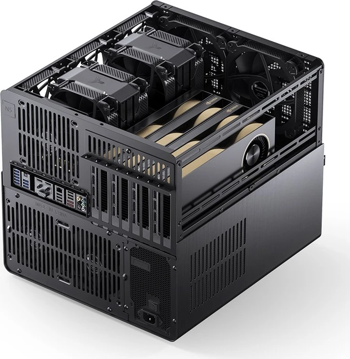 Jonsbo N5 Black, schwarz/braun