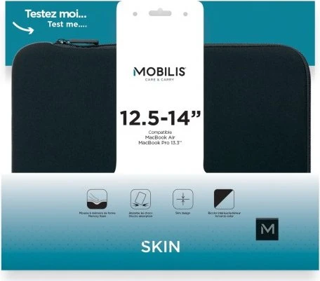 Mobilis Skin 12.5-14" Memory Foam Notebookhülle, schwarz/grau