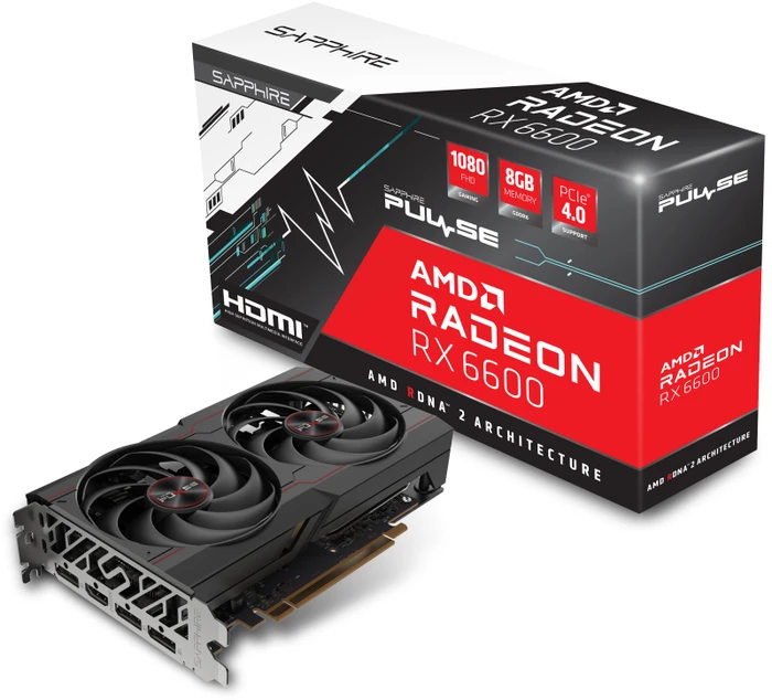Sapphire Pulse Radeon RX 6600, 8GB GDDR6, HDMI, 3x DP, lite retail