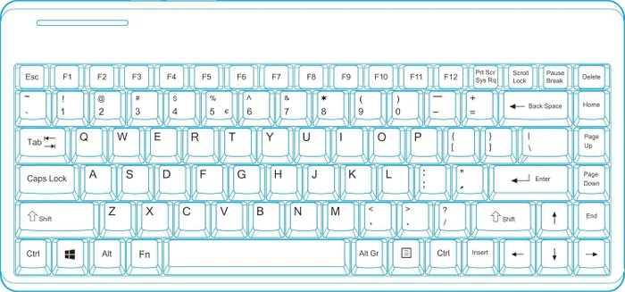 Perixx Periboard-409P, schwarz, PS/2, US