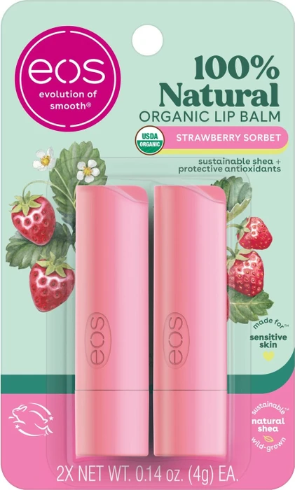 EOS Soft Lip Balm Lippenbalsam Organic Strawberry Sorbet, 7g