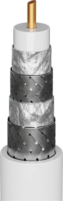 goobay Antennenkabel, 2x F-Stecker 90° gewinkelt, 135dB, 4x geschirmt, 1m
