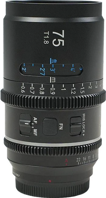 Sirui Astra 75mm T1.8 Full-Frame AF 1.33x Anamorphic Cine Blue Flare für Sony E