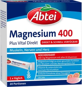 Abtei Magnesium 400 Abtei Vital Direkt Granulat Sticks, 20 Stück