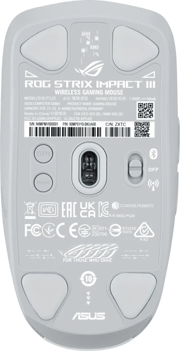 ASUS ROG Strix Impact III Wireless Moonlight White, USB/Bluetooth