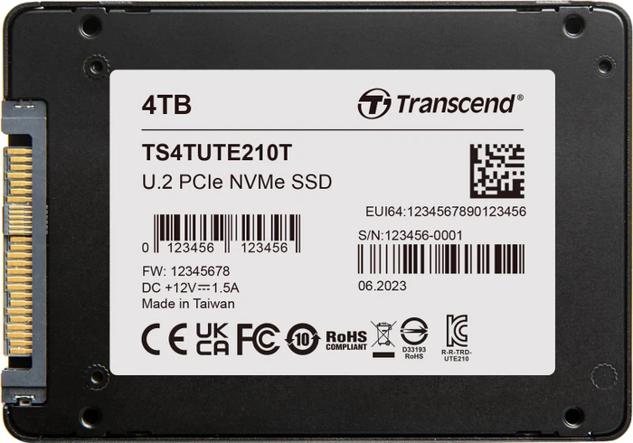 Transcend UTE210T 4TB, 2.5" / U.2 / PCIe 4.0 x4