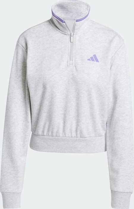 adidas Essentials Color Pop French Terry Crop Quarter-Zip Originals Sweatshirt light grey heather (Damen)