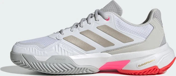 adidas CourtJam Control 3 cloud white/iron metallic/lucid red