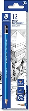 Staedtler Mars Lumograph 100 Bleistift 4H graphit, blau, 12er-Pack
