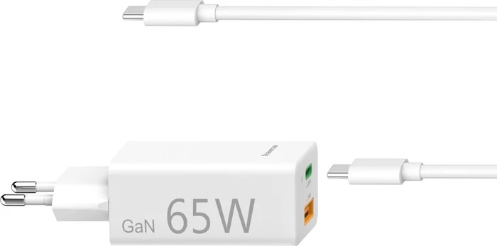 Hama Universal-USB-C-Notebook-Netzteil GaN Power Delivery (PD) 65W weiß