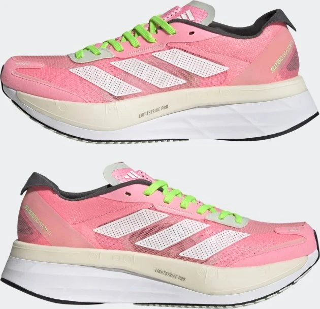 adidas Adizero Boston 11 beam pink/cloud white/beam green (Damen)
