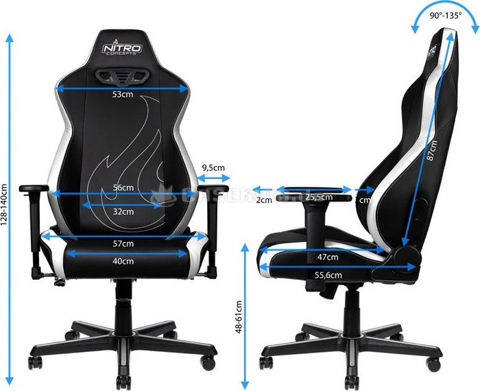 Nitro Concepts S300 EX Stealth Radiant White Bürostuhl, schwarz/weiß