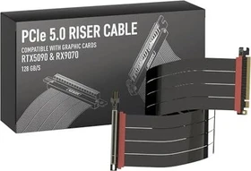 LinkUP AVA5 v4 ITX Armour Riser Kabel, links gerichtet, gewinkelt, PCIe 5.0, 600mm, schwarz