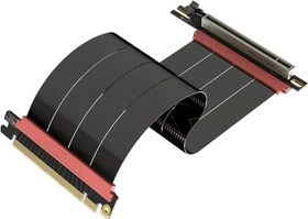LinkUP AVA5 v4 ITX Armour Riser Kabel, rechts gerichtet, gewinkelt, PCIe 5.0, 250mm, schwarz