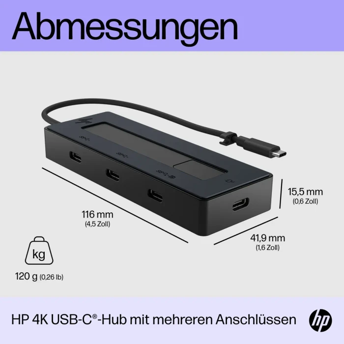 HP Universal USB-C Multiport-Hub, USB-C 3.1 [Stecker]