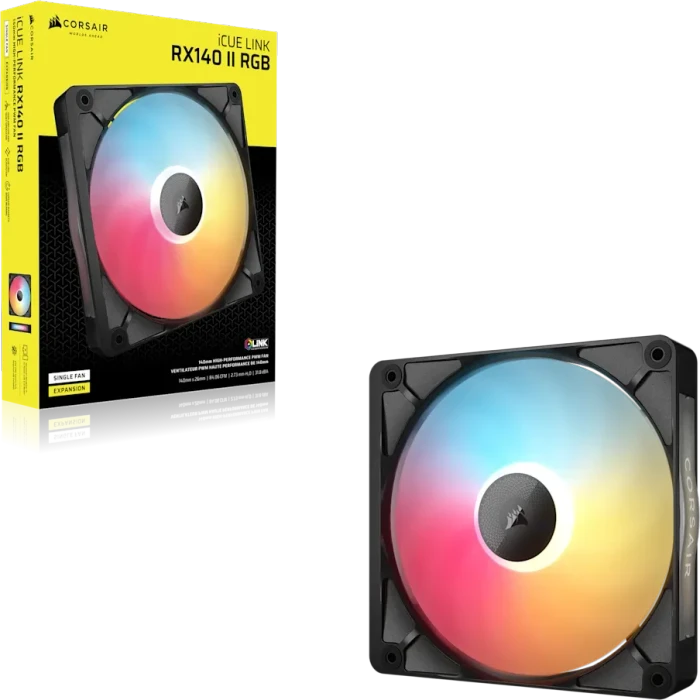 Corsair iCUE LINK RX140 II RGB Fan Expansion Kit, schwarz, 140mm