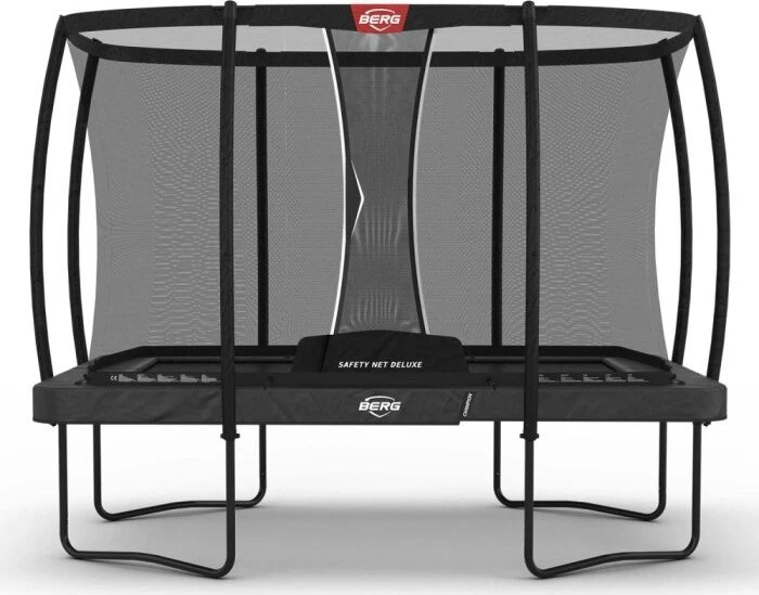 Berg Ultim Champion Deluxe mit Sicherheitsnetz 330x220cm Trampolin grau