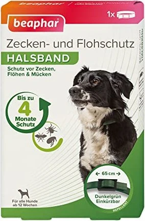 beaphar Zecken-Flohband Abschreckung nach dem Vorbild der Natur, schützt 4 Monate 65cm, 1 Stück