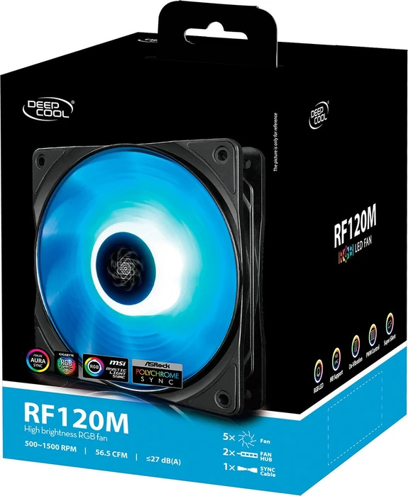 DeepCool RF120M, LED-Steuerung, Lüftersteuerung, 120mm, 5er-Pack