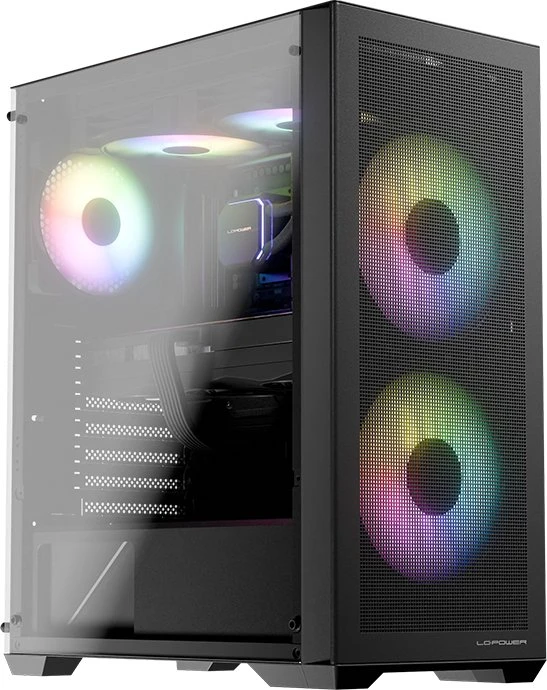 LC-Power Gaming 717B Meshwork_L Dark, schwarz, Glasfenster