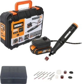 Worx MakerX Akku-Geradschleifer inkl. Koffer + Akku 2.0Ah + Zubehör