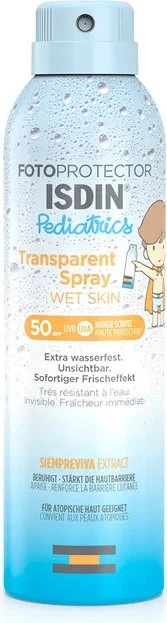 Isdin Pediatrics Fotoprotector Transparent Wet Sonnenspray LSF50, 250ml