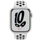 Apple Watch Nike Series 7 (GPS + Cellular) 45mm Aluminium Polarstern mit Sportarmband Pure Platinum/schwarz Vorschaubild
