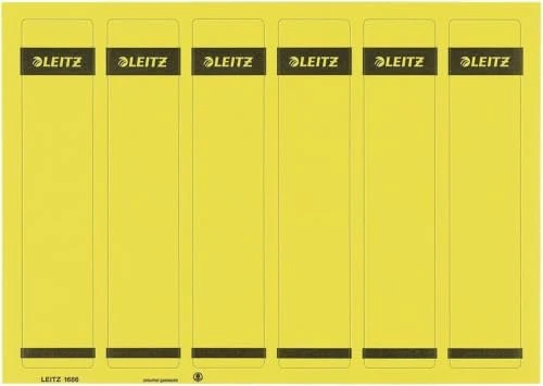 Leitz selbstklebende Ordner-Rückenschilder kurz/schmal, gelb, 25 Blatt/150 Stück