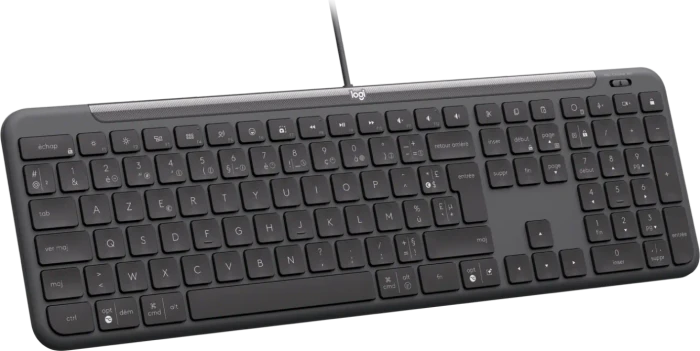 Logitech K620 Signature Slim Wired for Business, Graphite, USB, FR