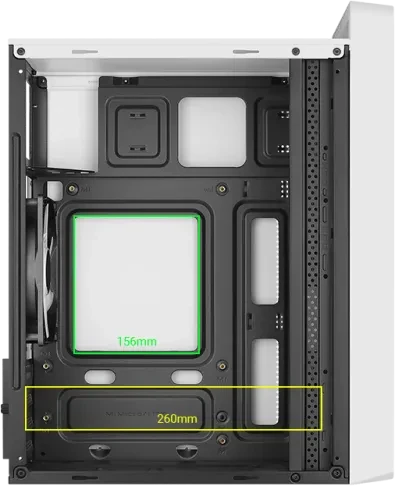 AeroCool CS-109 [V1] White, Glasfenster