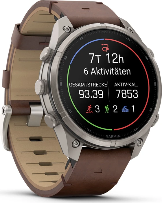 Garmin Fenix 9 Pro inReach 47mm titanium/walnut leather