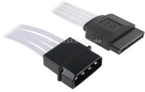 BitFenix Alchemy SATA-Stromadapter 4-Pin [IDE] auf 15-Pin [SATA] 45cm, sleeved weiß/schwarz
