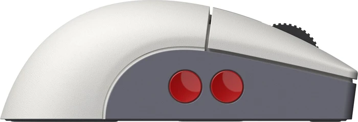 8BitDo Retro R8 Mouse mit Ladestation, N Edition, grau/rot, USB/Bluetooth