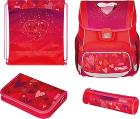 Herlitz Loop Plus Sweet Hearts Schultaschen-Set, 4-tlg.