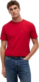 Tommy Hilfiger Regular Fit mit Brusttasche T-Shirt kurzarm medium red (Herren)