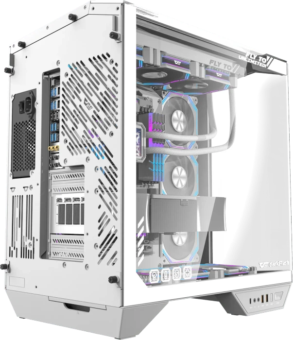DarkFlash DY470 Ice White, inkl. Lüfter, Glasfenster