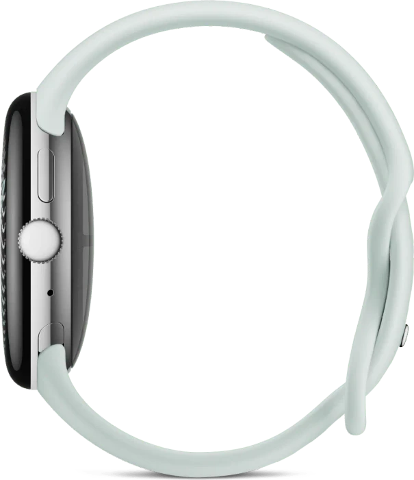 Google Pixel Watch 5 (LTE) 45mm polished silver mit Sportarmband fog